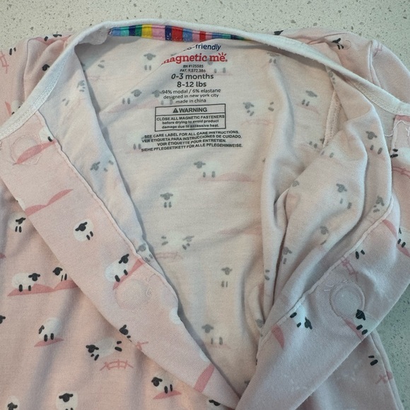 Magnetic me pink sheep footie pajama - Picture 6 of 9